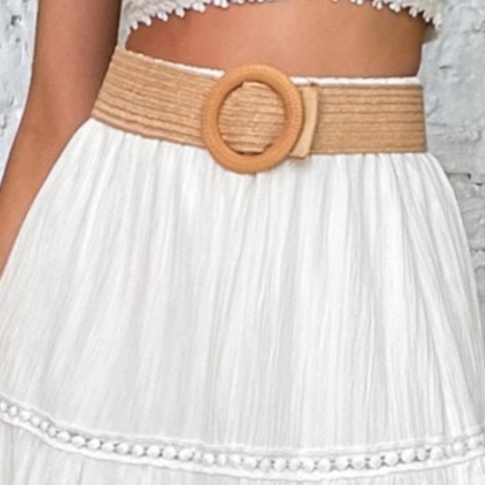 Classic Color Block Pleated High Waisted Maxi Skirt - Picture 2 of 3